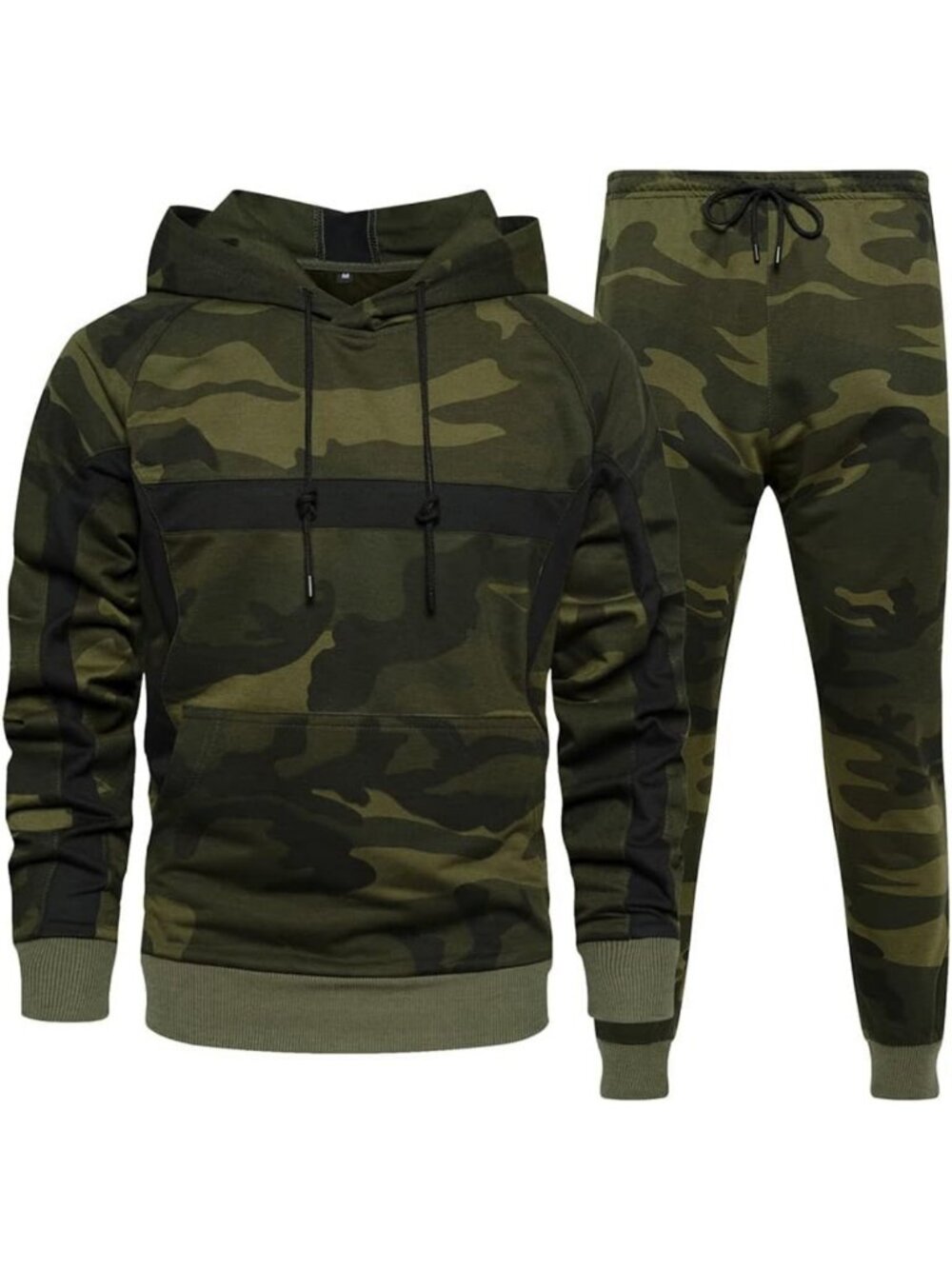Men's Camo Tracksuit Set | Casual 2-Piece Hoodie & Jogging Sweatpants Outfit